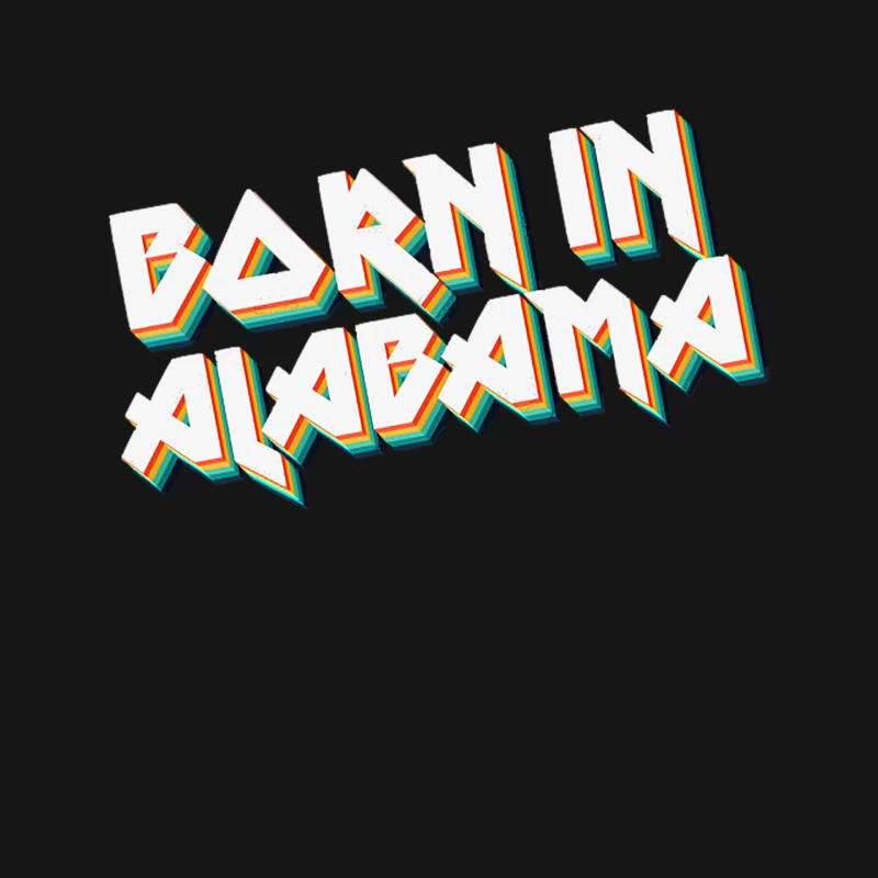 Born In Alabama - 80_s Retro Style Typographic Design Mouse Pad