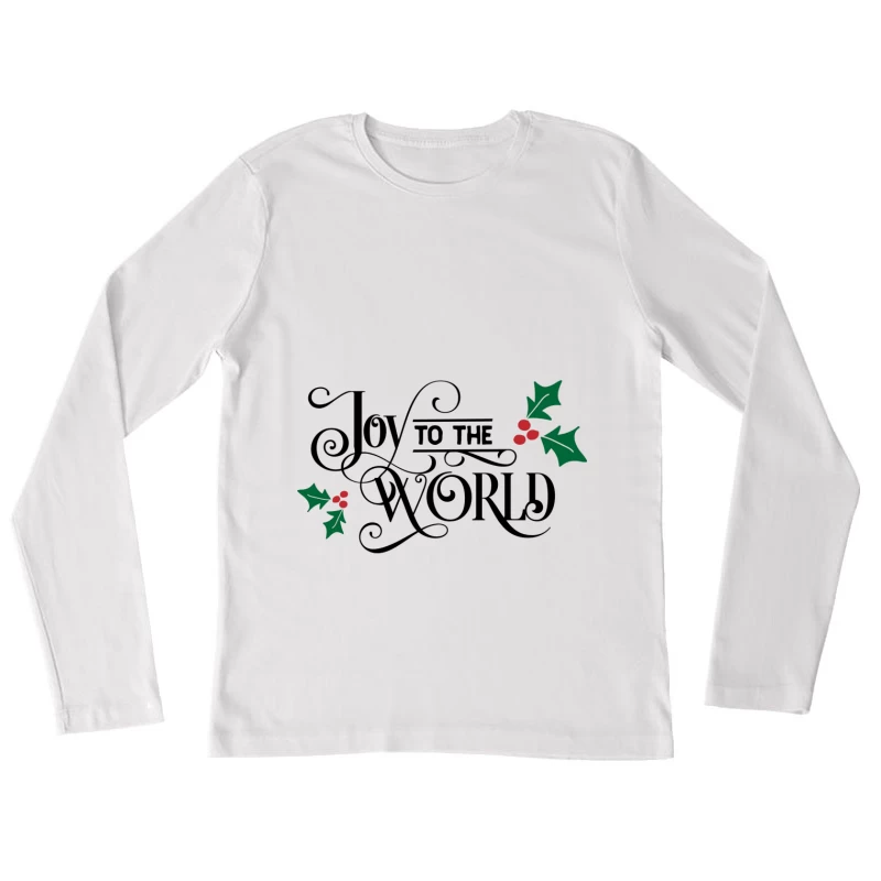 Joyeux Noël avec houx Femme Manches Longues T-Shirt