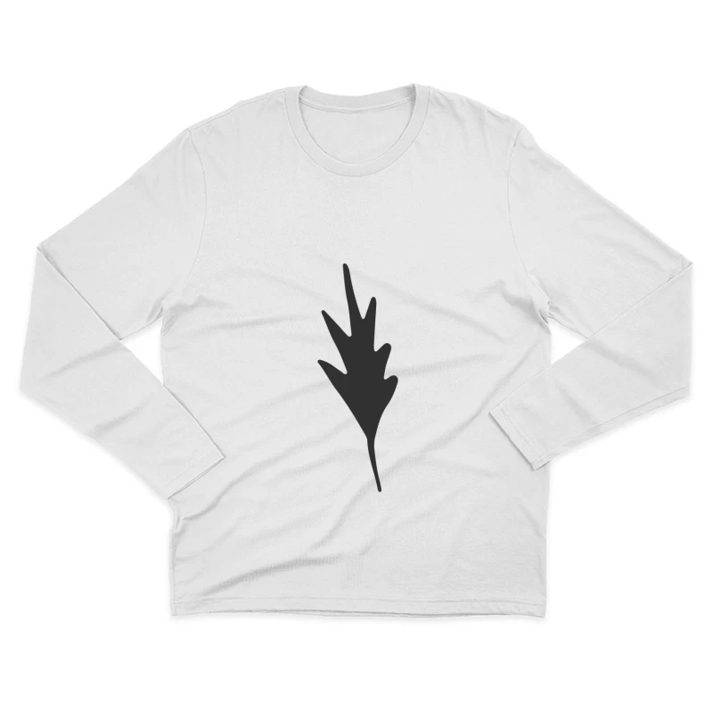 Silhouette de feuille noire Homme Manches Longues T-Shirt