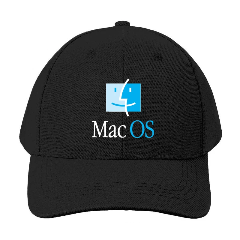 MacOS Operating System Logo in Blue and White Baseball Cap