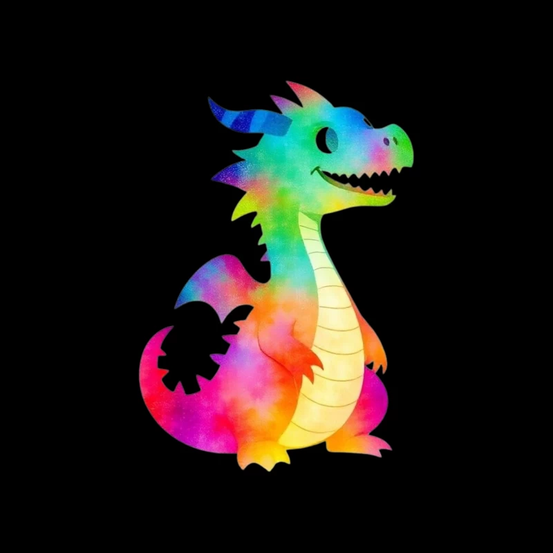 Colorful Cartoon Dragon Character Tapestry