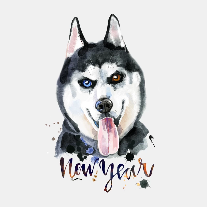 Neujahrs Hundebild Herren Tanktops