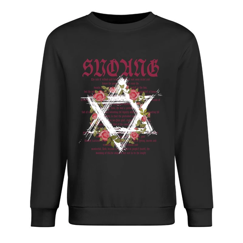 Jung mit Blumen und Stern Herren Pullover Sweatshirt