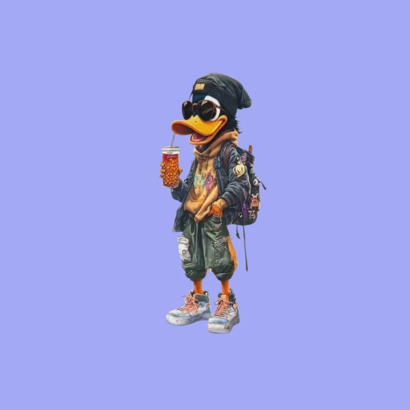 Cool Cartoon Duck with Sunglasses iPhone Case