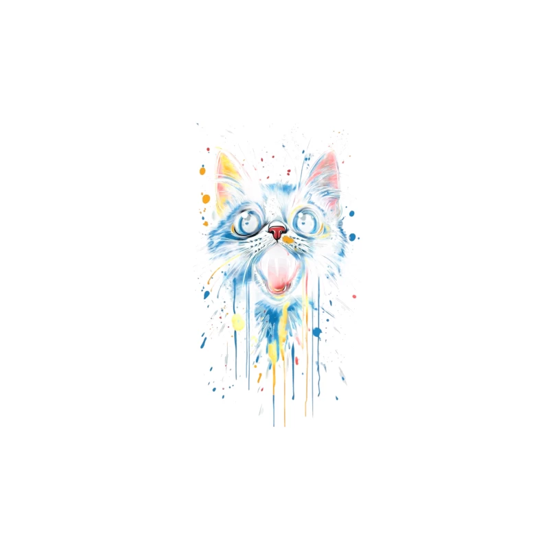 Colorful Cat Artwork Travel Mug