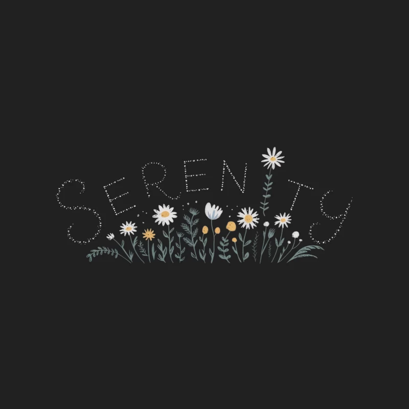 Serene Floral Typography with Daisies Bucket Hat