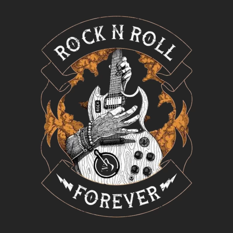 Rock N Roll Forever Graphic Design Male Pullover Sweatshirt