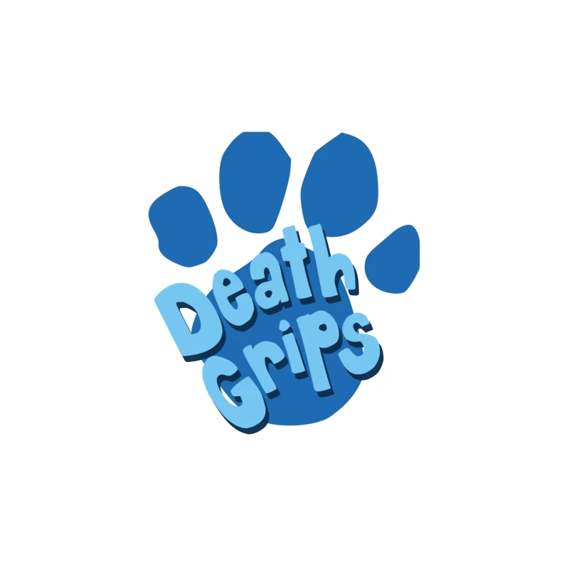 Death Grips Blue Paw Print Logo Design Tapestry