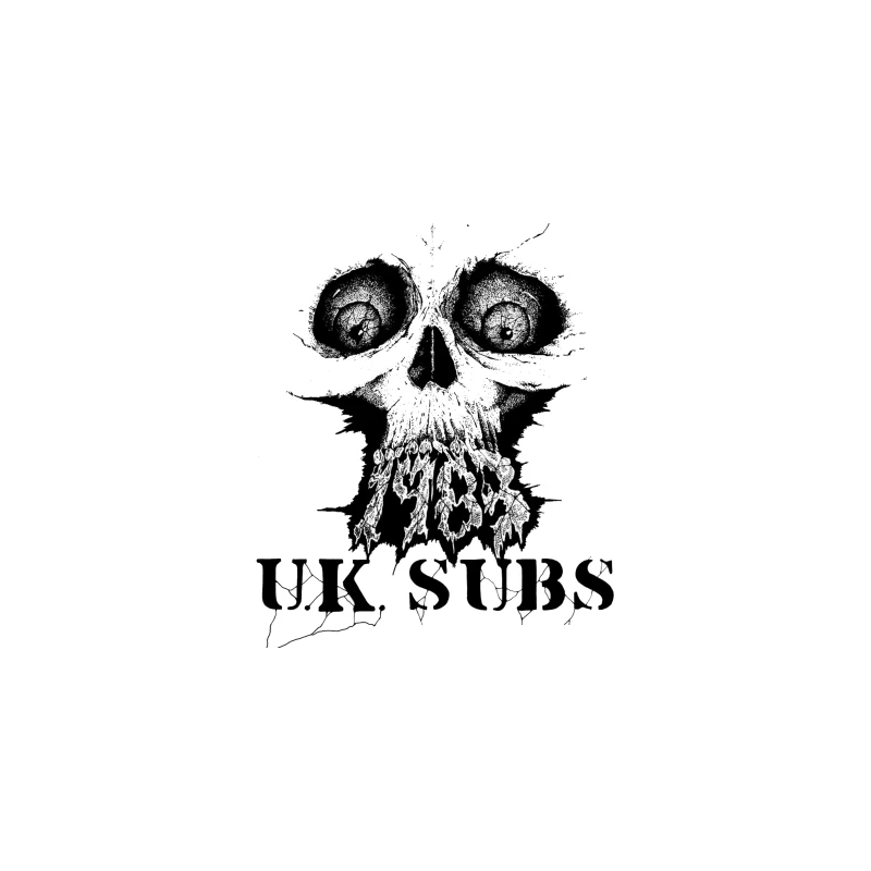 UK Subs Punk Rock Band Gothic Skull Logo Desk Mat