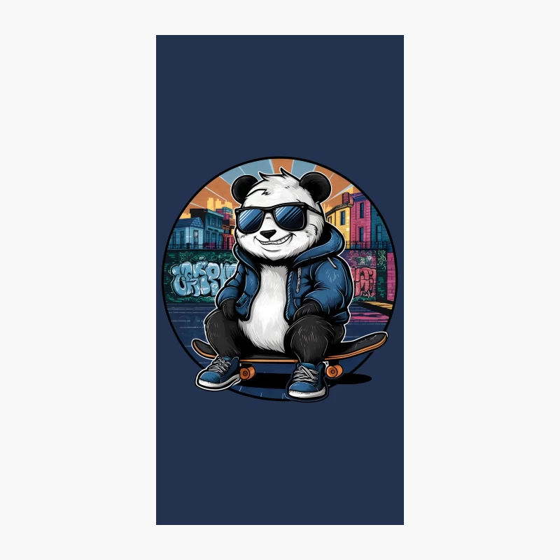 Cool Skateboarding Panda in Urban Graffiti Scene iPhone Case