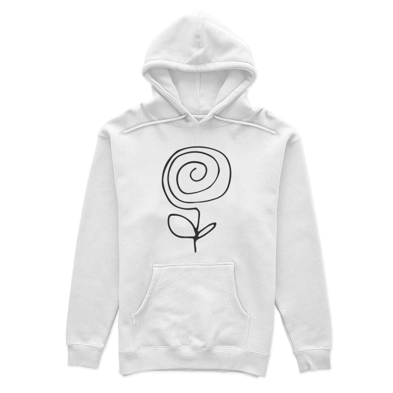 Fleur Stylisée en Spirale Noire Femme Sweat à capuche