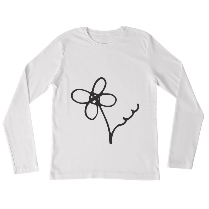 Dessin simple de fleur Femme Manches Longues T-Shirt