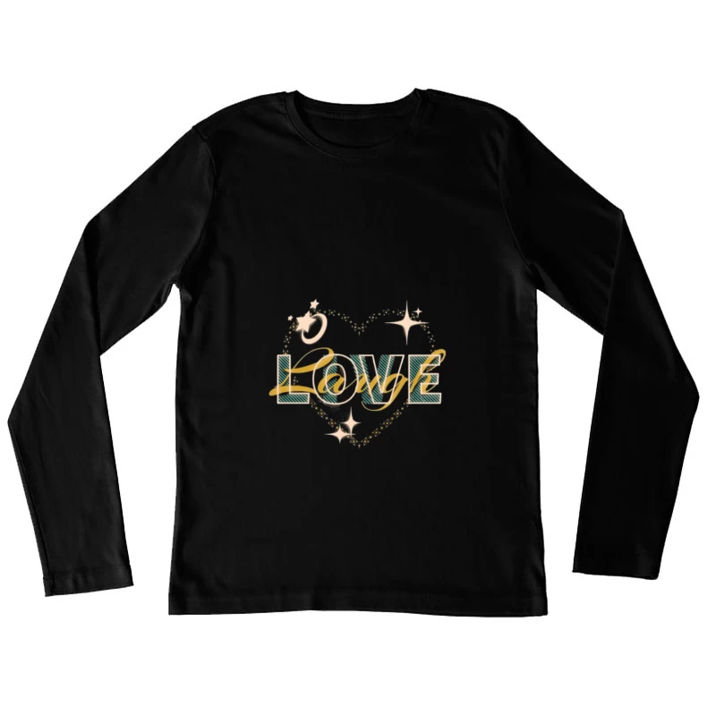 Illustration Amour Étoilé Femme Manches Longues T-Shirt