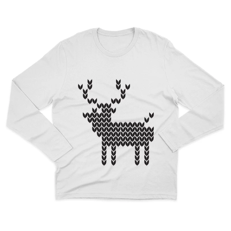 Motif de Renne en Tricot Homme Manches Longues T-Shirt