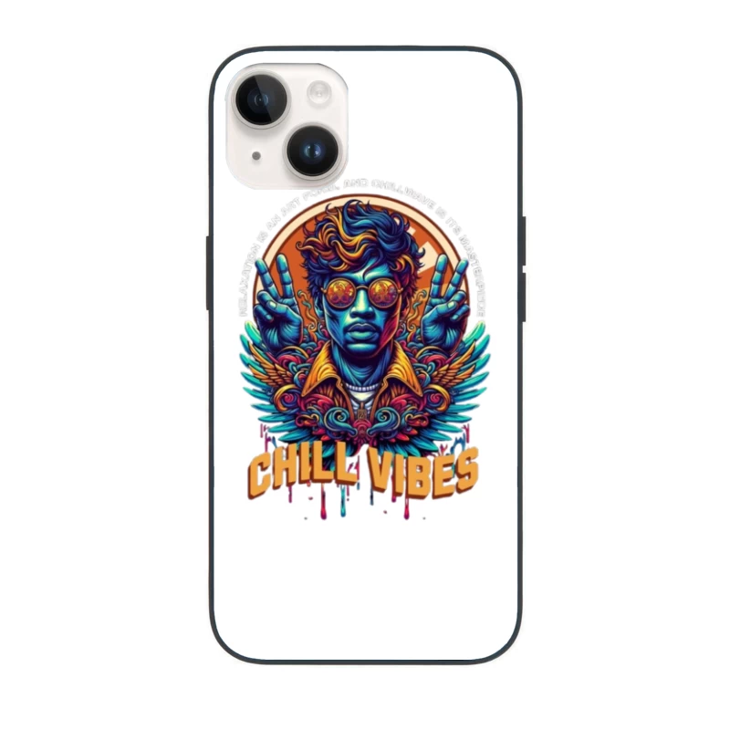 Psychedelic Peace and Chill Vibes Retro Art Design iPhone Case