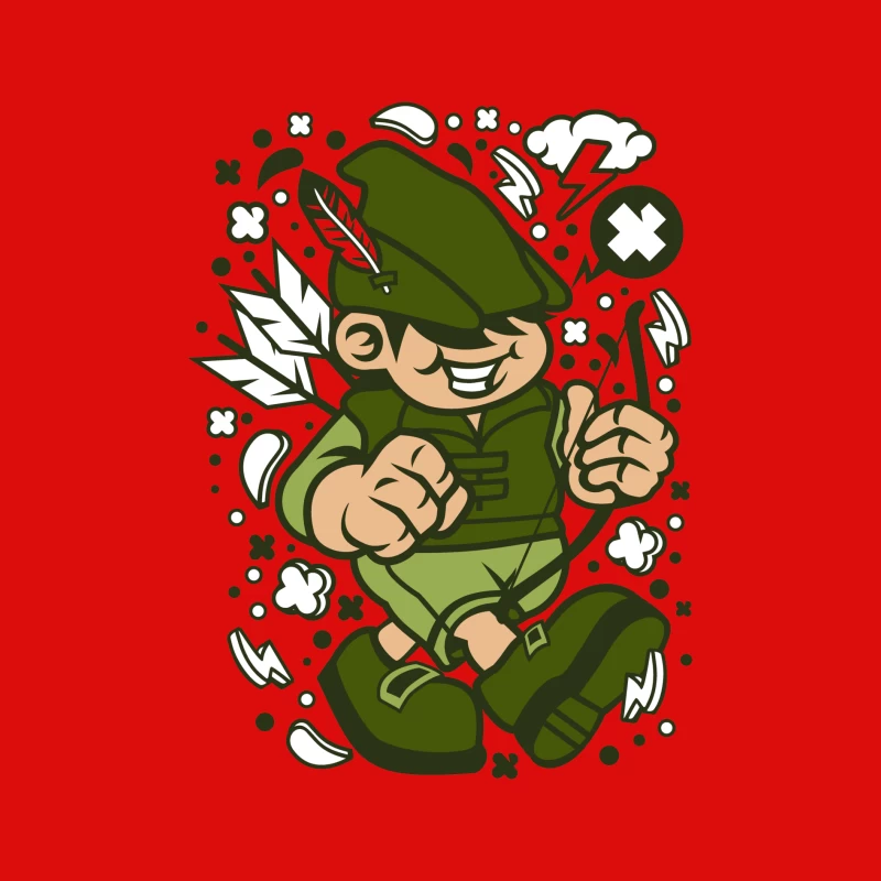 Personnage ludique en tenue verte Homme Débardeur