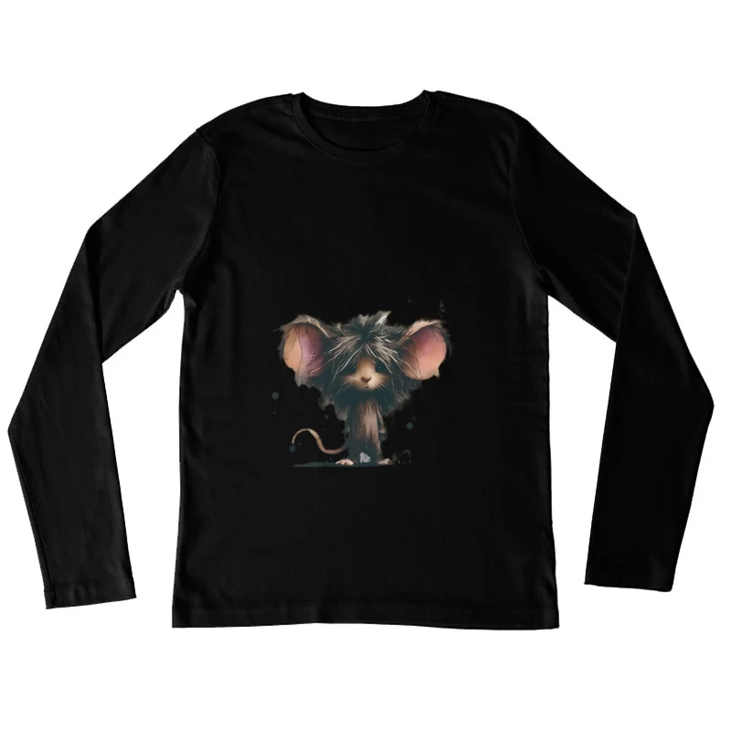 Adorable souris à fourrure avec de grandes oreilles Femme Manches Longues T-Shirt