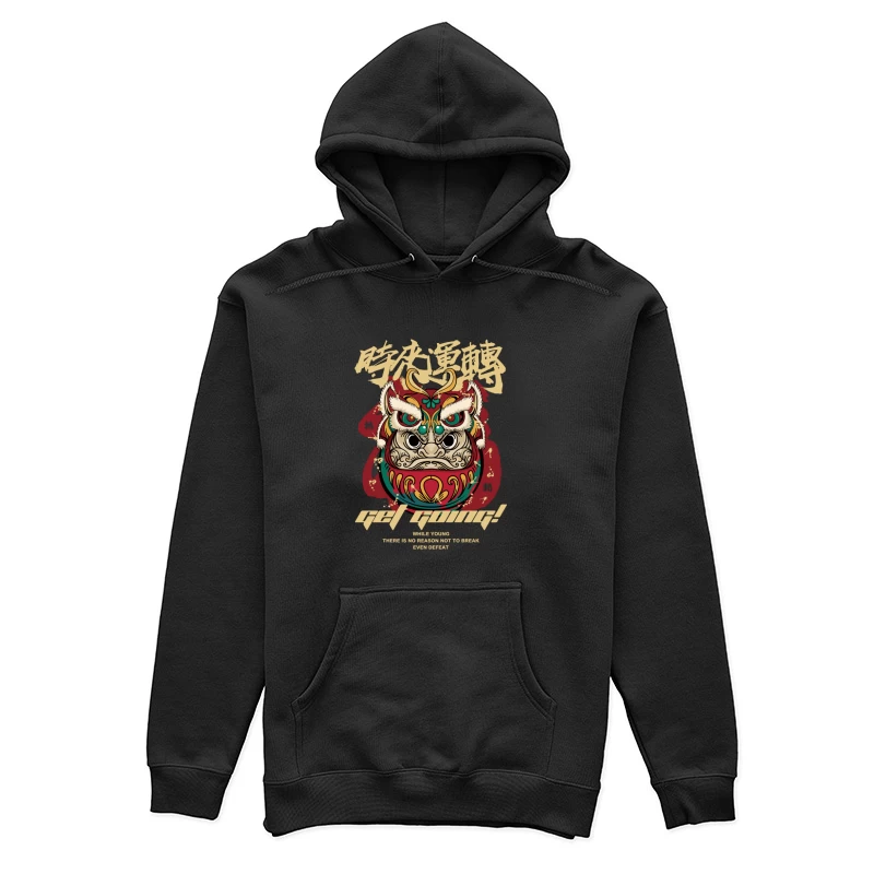 Mutiges Daruma-Motiv mit inspirierendem Zitat Damen Pullover Hoodie