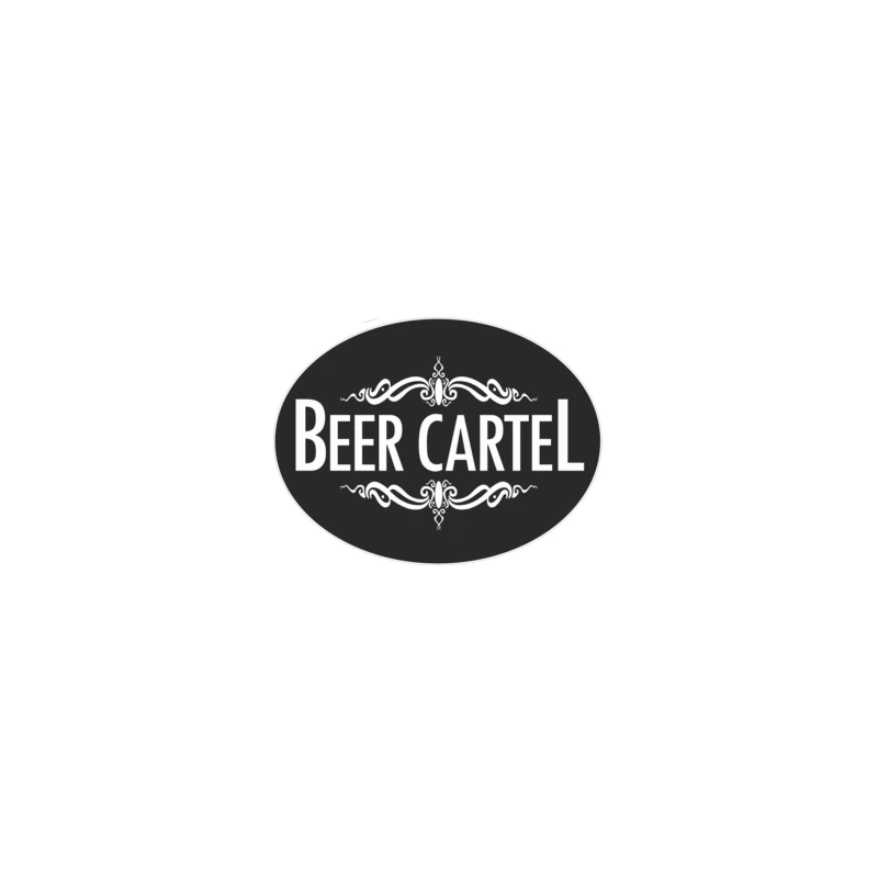 Elegant Black and White Beer Cartel Logo with Ornamental Frame iPhone Case