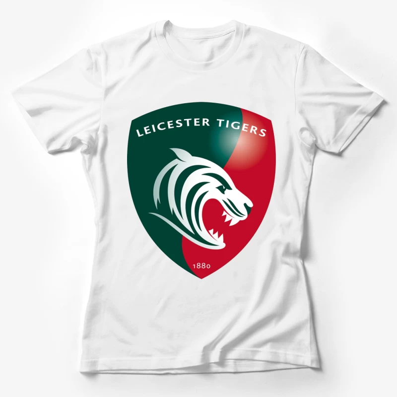 Leicester Tigers Rugby Club Official Logo Shield with Tiger Emblem Female T-Shirt