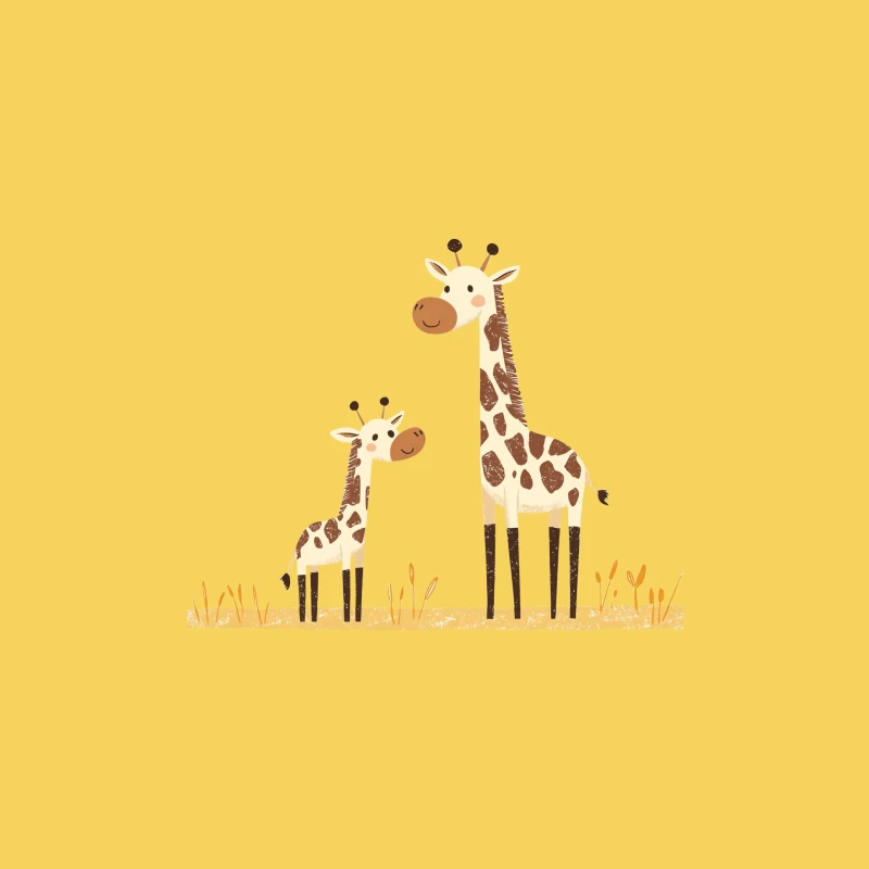 Cute Cartoon Giraffes in African Savanna Bucket Hat