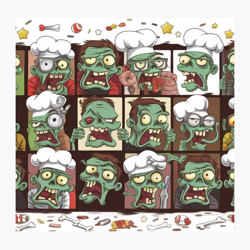 Zombie Chef Apocalypse: Culinary Chaos in the Kitchen Throw Pillow