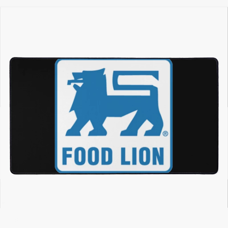 Food Lion Supermarket Chain Blue Logo with Lion Symbol Desk Mat