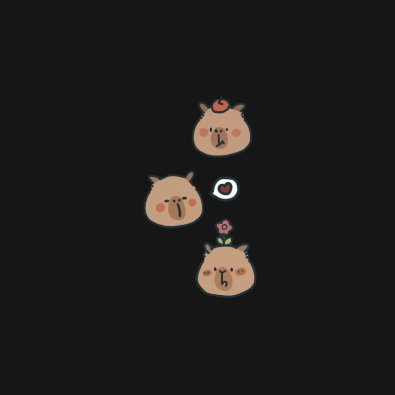 Süße Capybara-Illustrationen Herren Langarm T-Shirt
