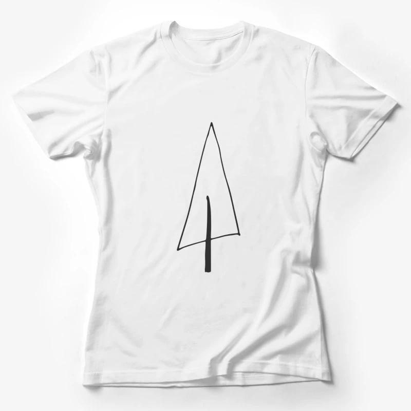 Dessin minimaliste d'un arbre Femme T-Shirt