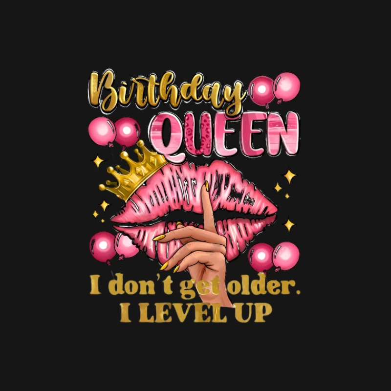 Reine d'anniversaire avec couronne et lèvres Femme T-Shirt