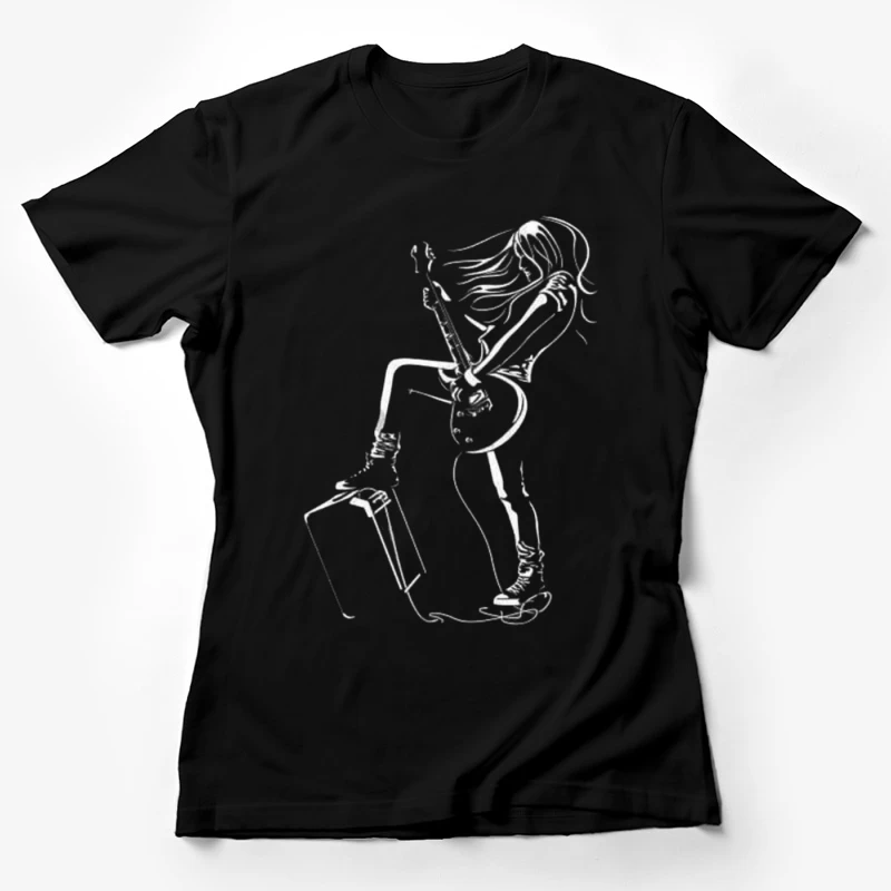 Rock Guitarist Illustration Female T-Shirt