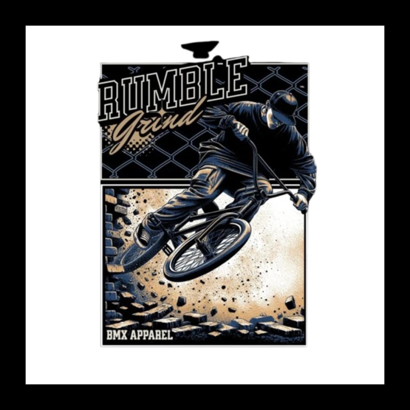 Rumble Yard BMX Action Sports Apparel Illustration Pin