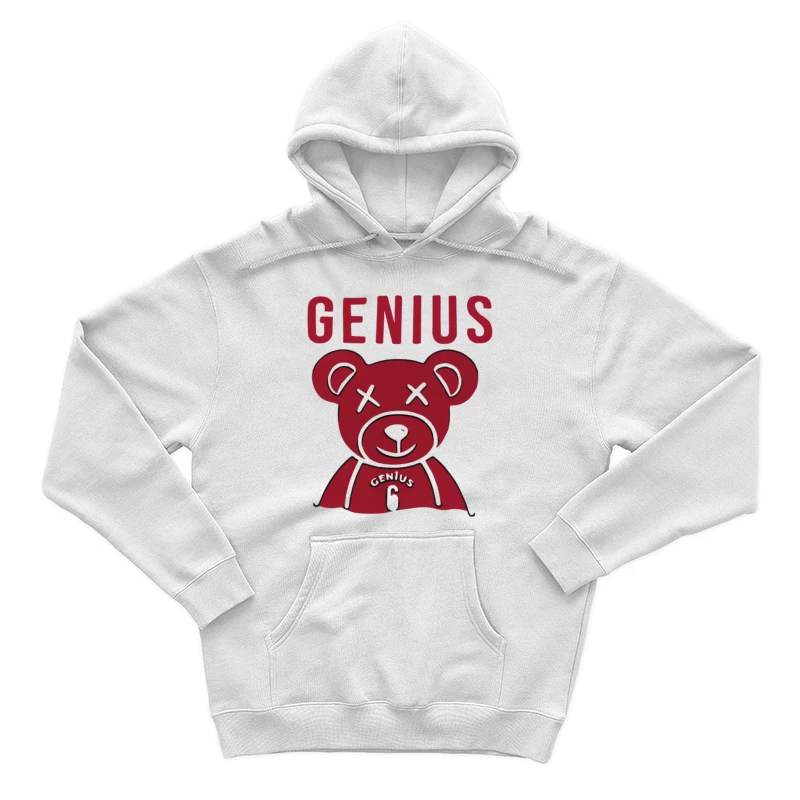 Roter Bär mit Genius-Schriftzug Herren Pullover Hoodie