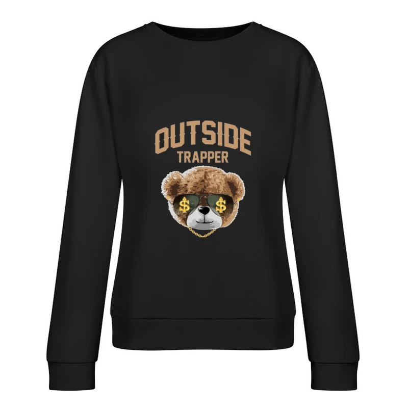 Coole Bär mit Dollarbrille Damen Pullover Sweatshirt