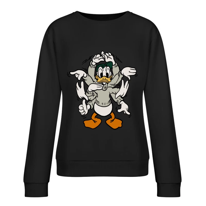 Comicfigur mit mehreren Armen Damen Pullover Sweatshirt