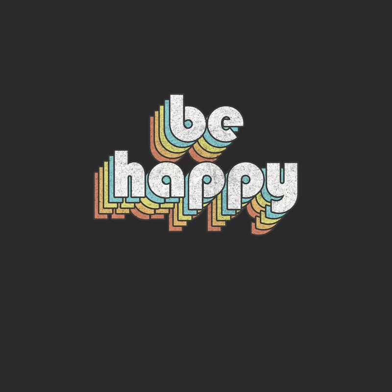 Be Happy  Retro Typography Design Baseball Cap