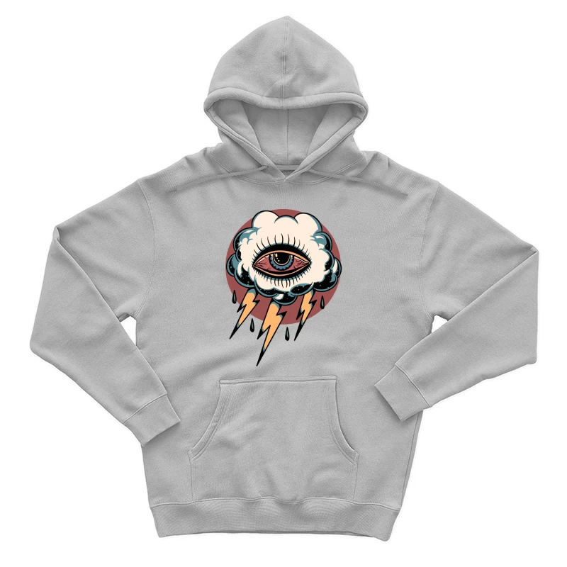 Surreal Eye in a Cloud with Lightning Male Pullover Hoodie