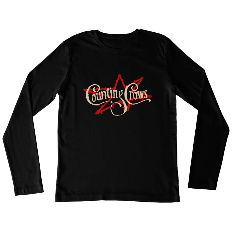 Counting Crows Blue Script Star Female Long Sleeve T-Shirt