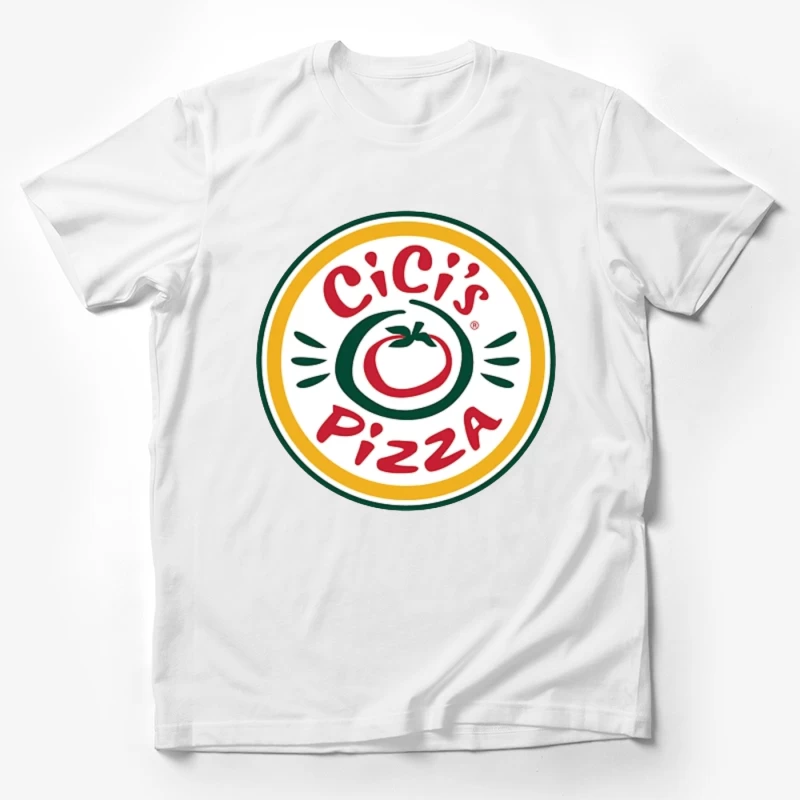 CiCi's Pizza Restaurant Chain Logo with Tomato Symbol Male T-Shirt