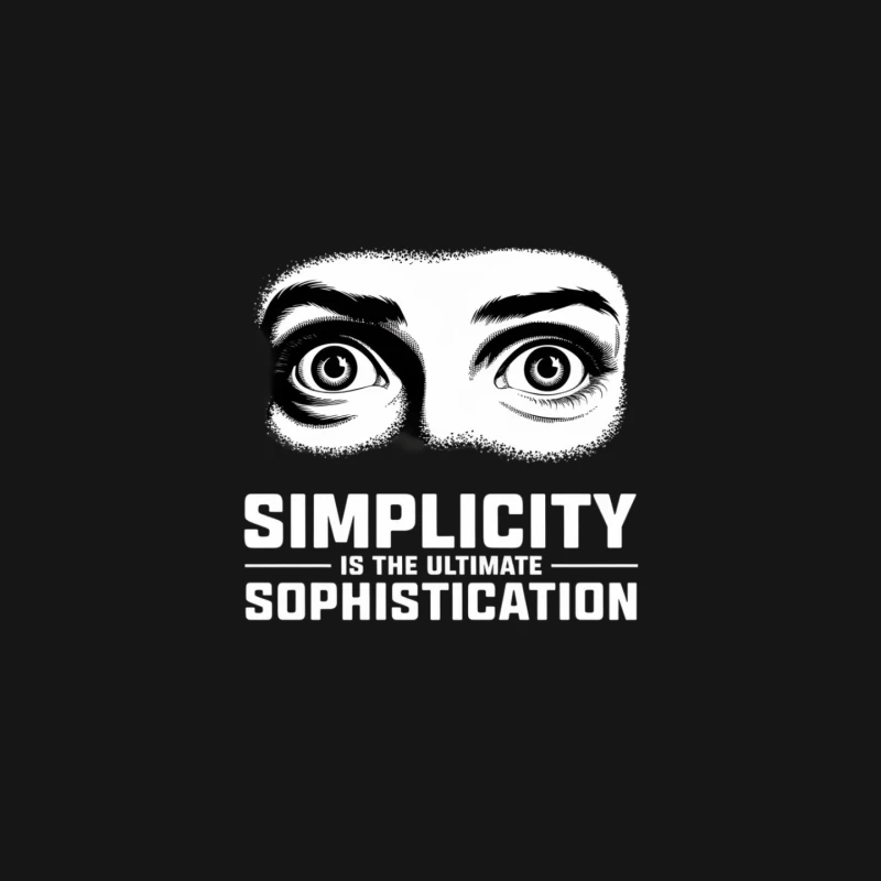 Simplistic Black and White Eye Illustration Mouse Pad