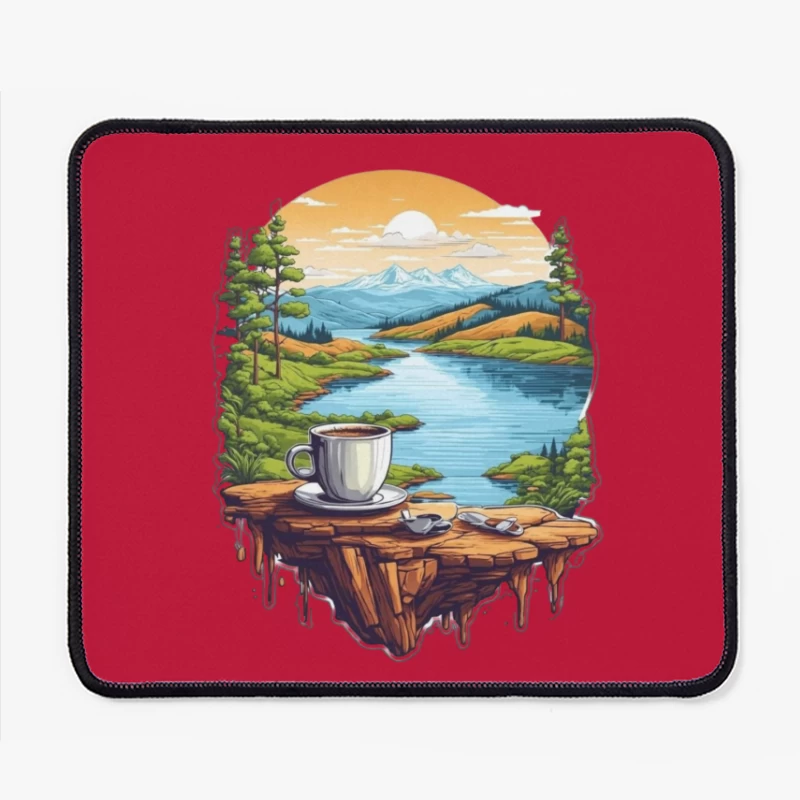 Scenic Coffee Landscape Mouse Pad