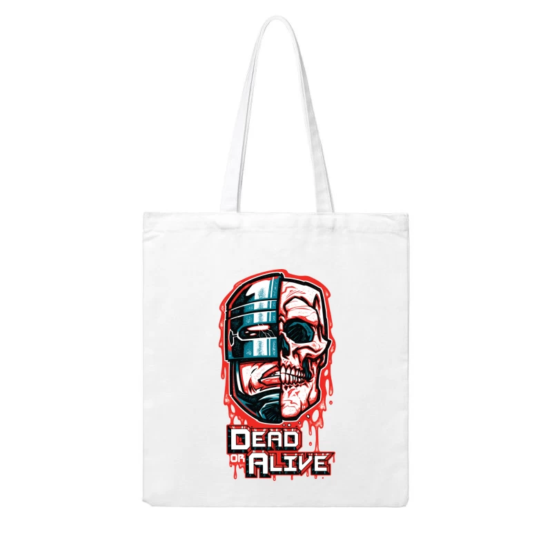 Robot Skull Graphic Art Cotton Tote Bag