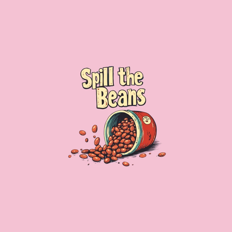 Spilling Beans: A Quirky Illustrated Idiom Bucket Hat