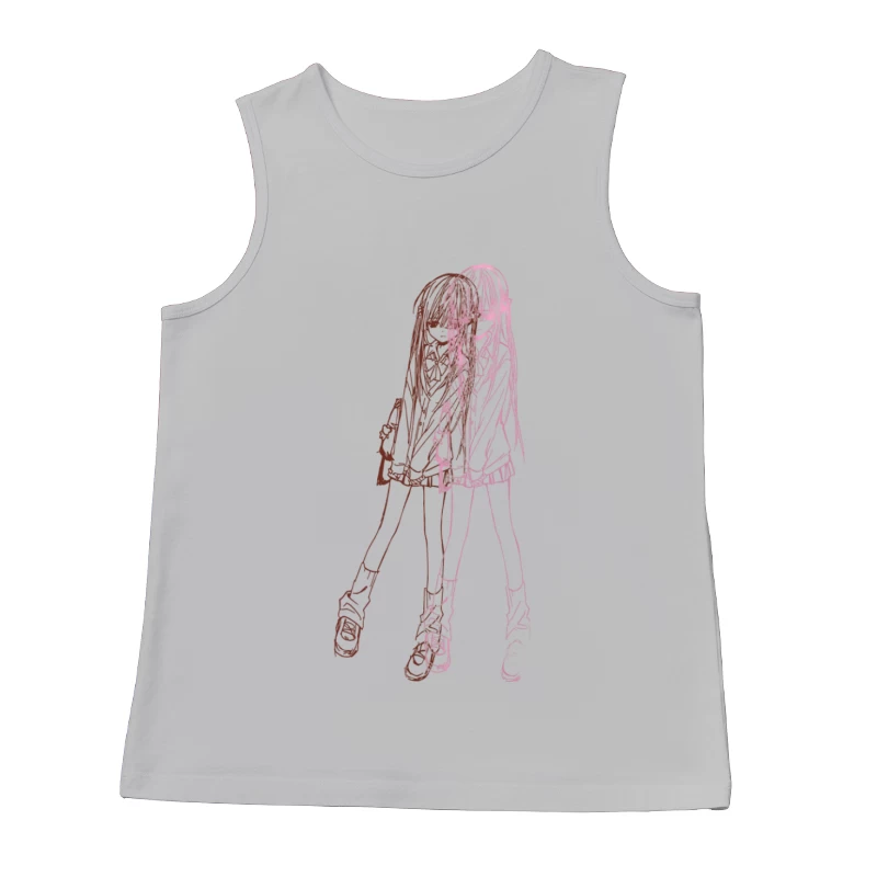 Skizze eines Mädchens in Neonfarben Herren Tanktops