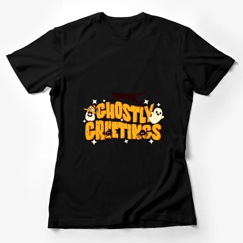 Salutations Fantomatiques avec Design d'Halloween Femme T-Shirt