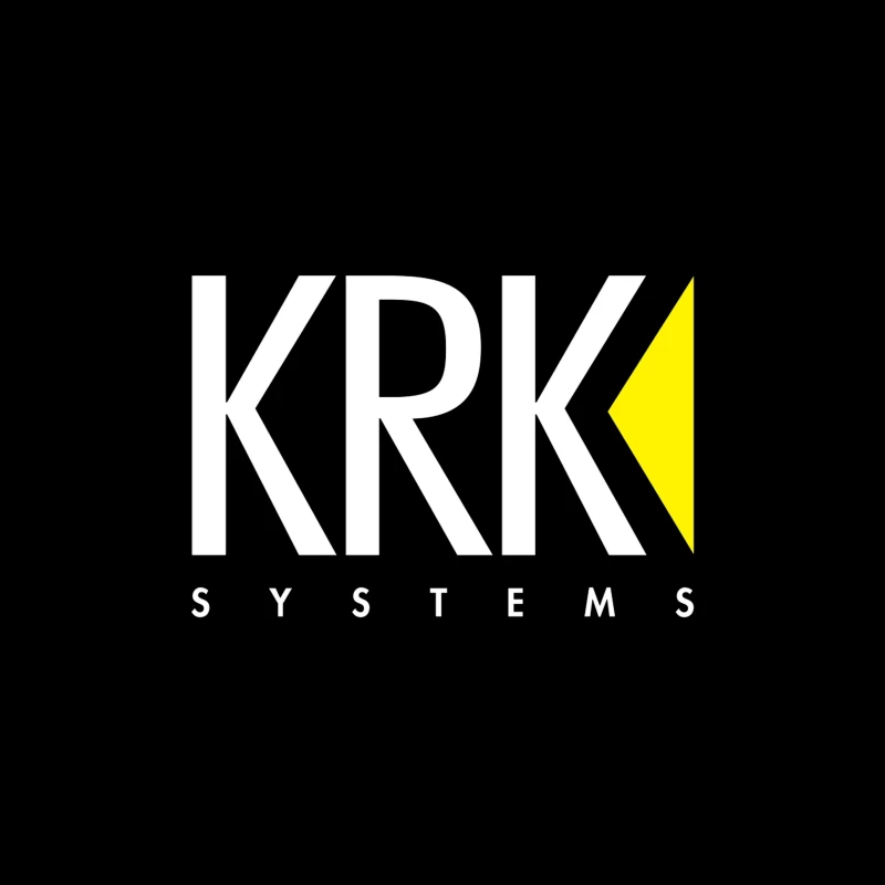 KRK Systems Minimalist Logo Design with Yellow Accent Throw Pillow