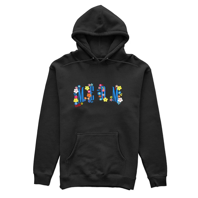 Blumiges typografisches Design mit dem Wort Damen Pullover Hoodie