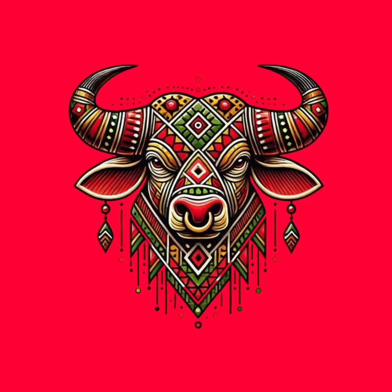 Decorative Bull Artwork Mouse Pad