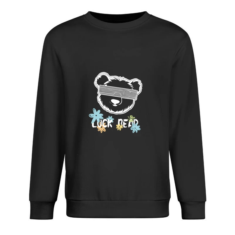 Bär mit Blumen und Brille Herren Pullover Sweatshirt