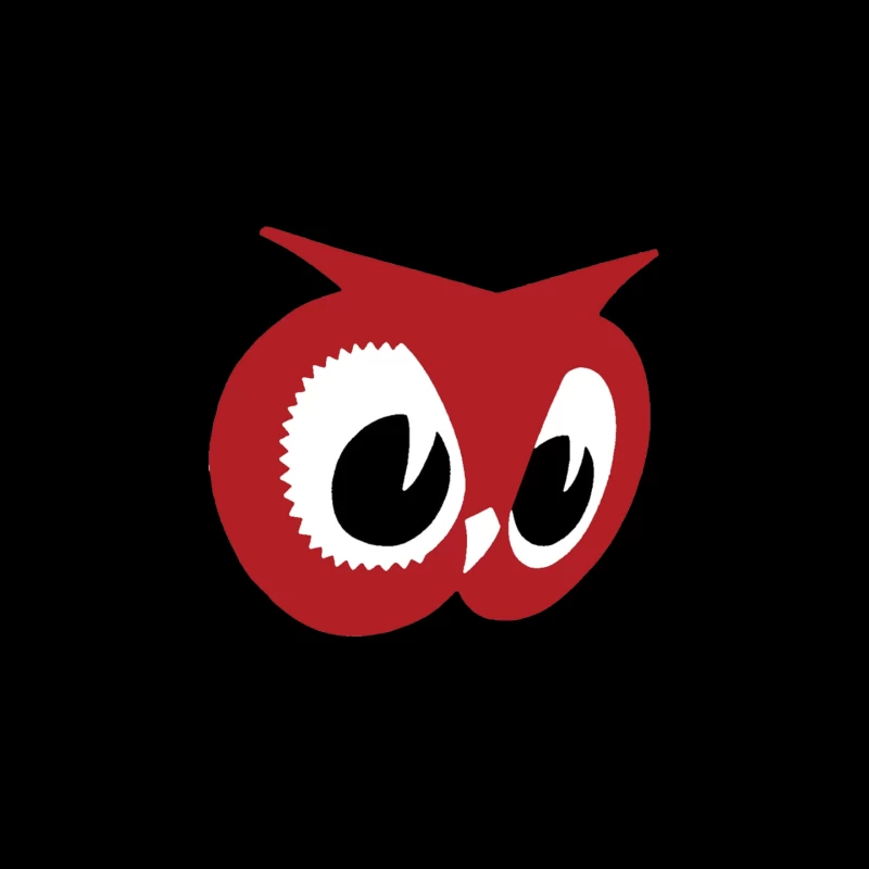 Red Owl Minimalist Logo Design Mouse Pad